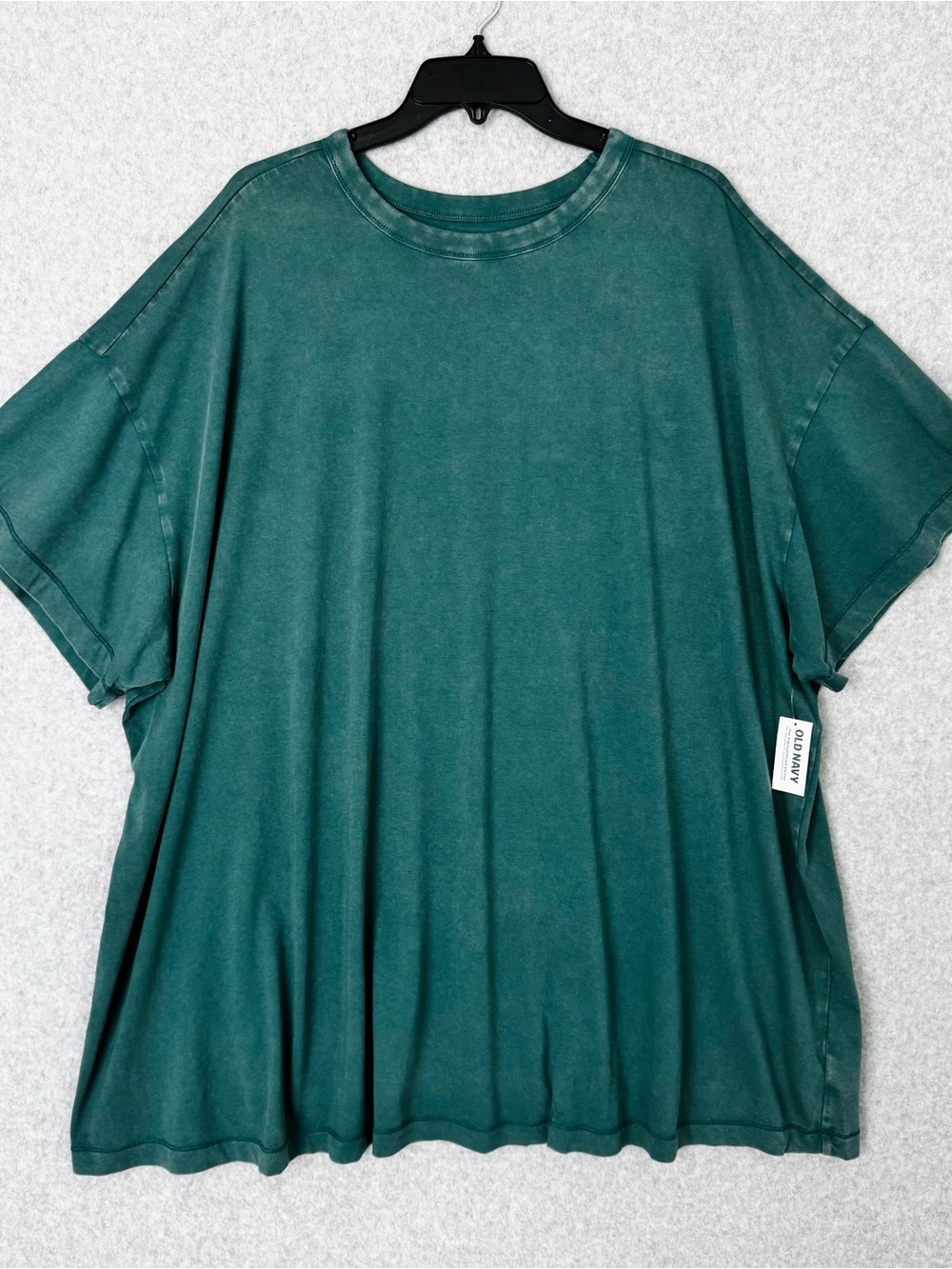 Old Navy Womens 4X Oversized EveryWear Tunic T-Shirt Distressed Teal Green NWT